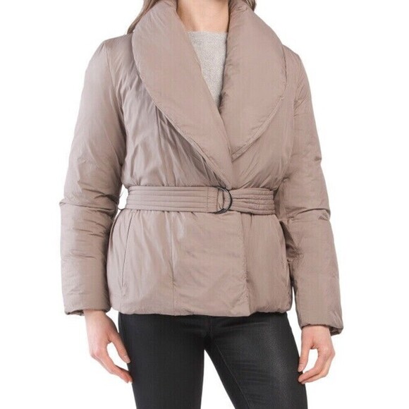 Bernardo Jackets & Blazers - Bernardo Shawl Collar Belted Puffer Jacket In Light Purple Mauve Size XL $229